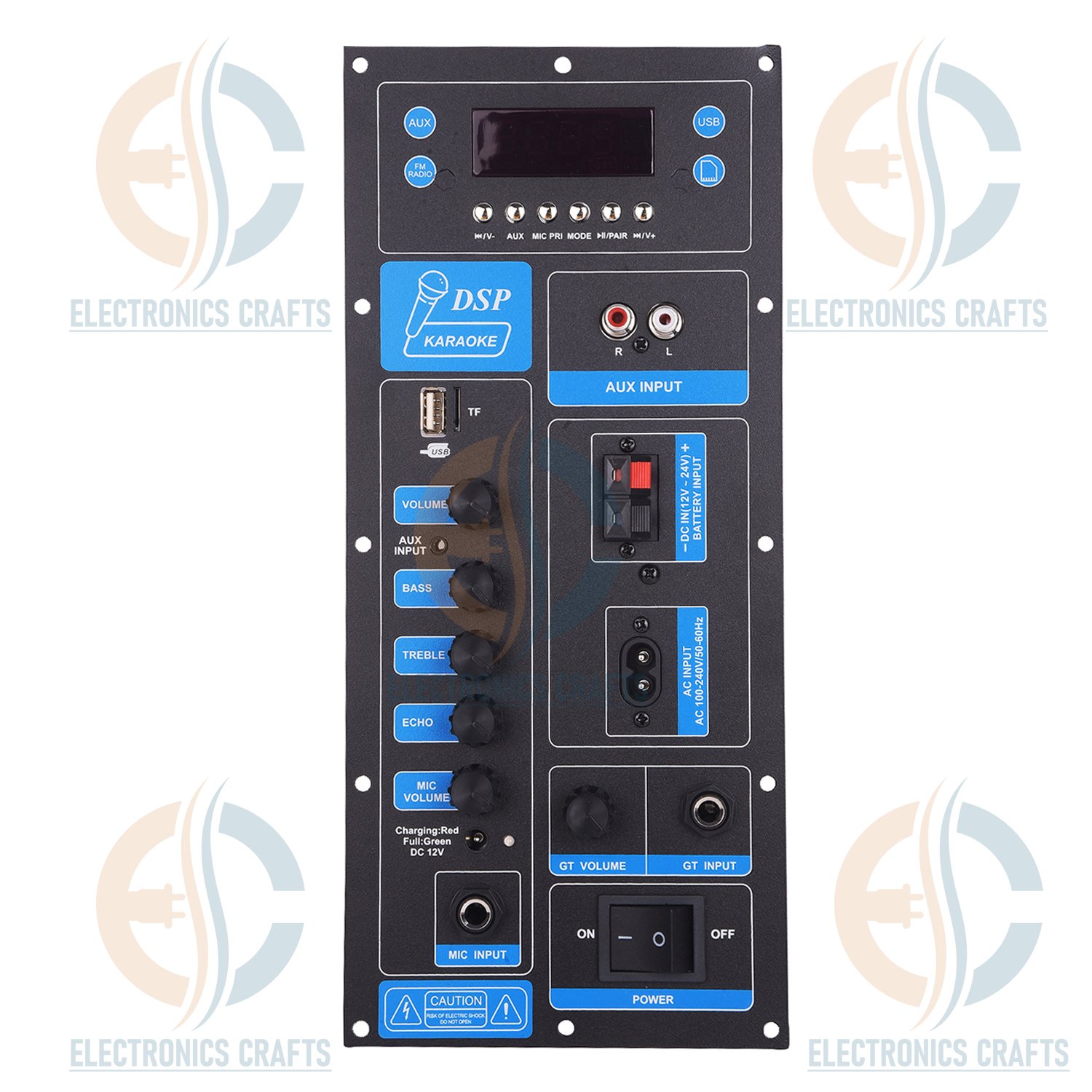 TB01 Pro-Series 60W Mono DSP Plate Amplifier – Integrated Karaoke & Guitar Preamp with AC/DC Charging